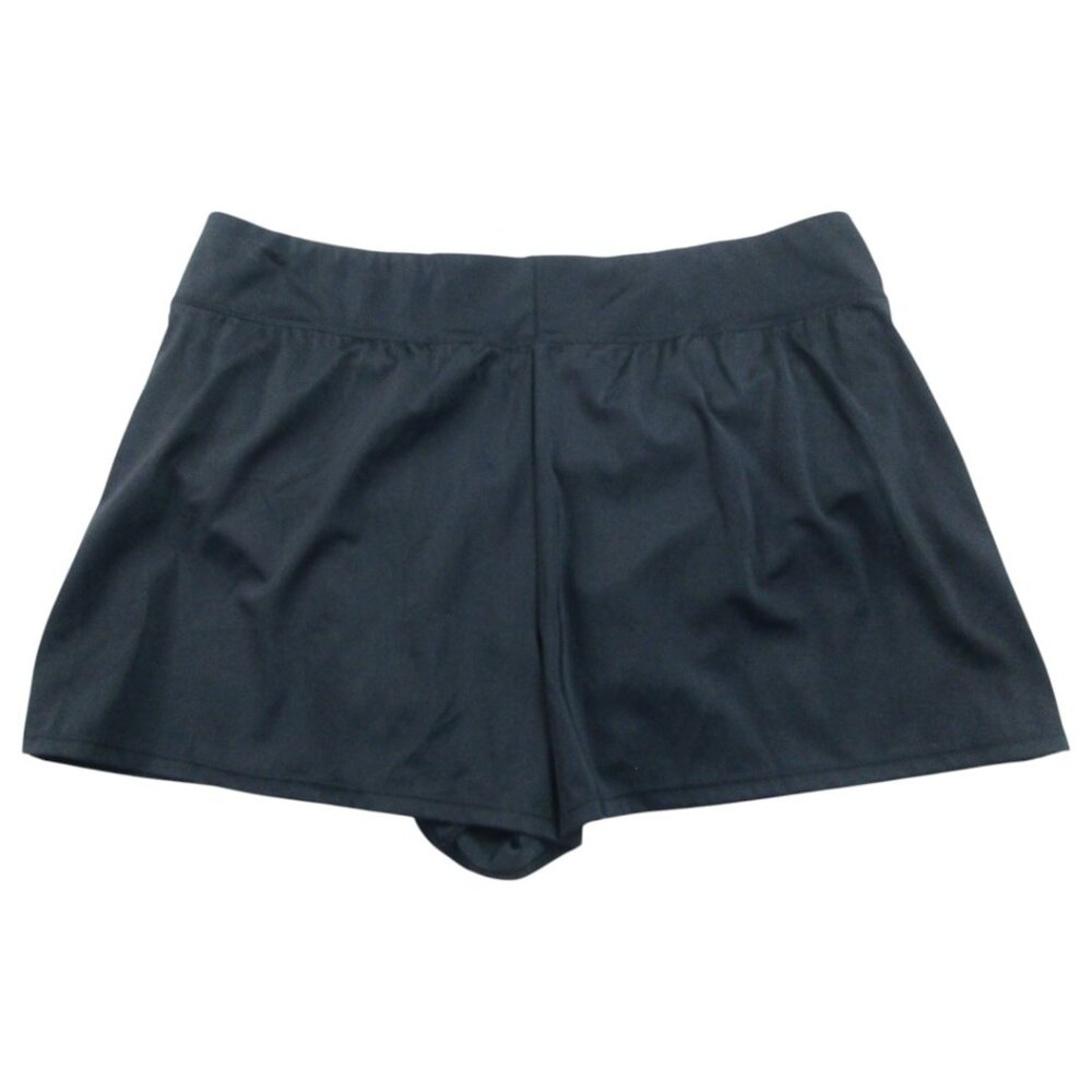 Swim Solutions Swim Shorts Womens‎ 18 Black Nylon Stretch Comfort Elastic Waist